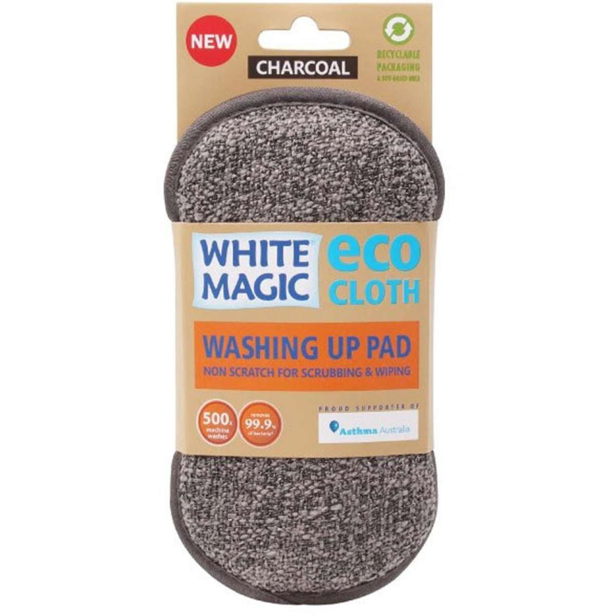 White Magic Eco Cloth Washing Up Pad Charcoal