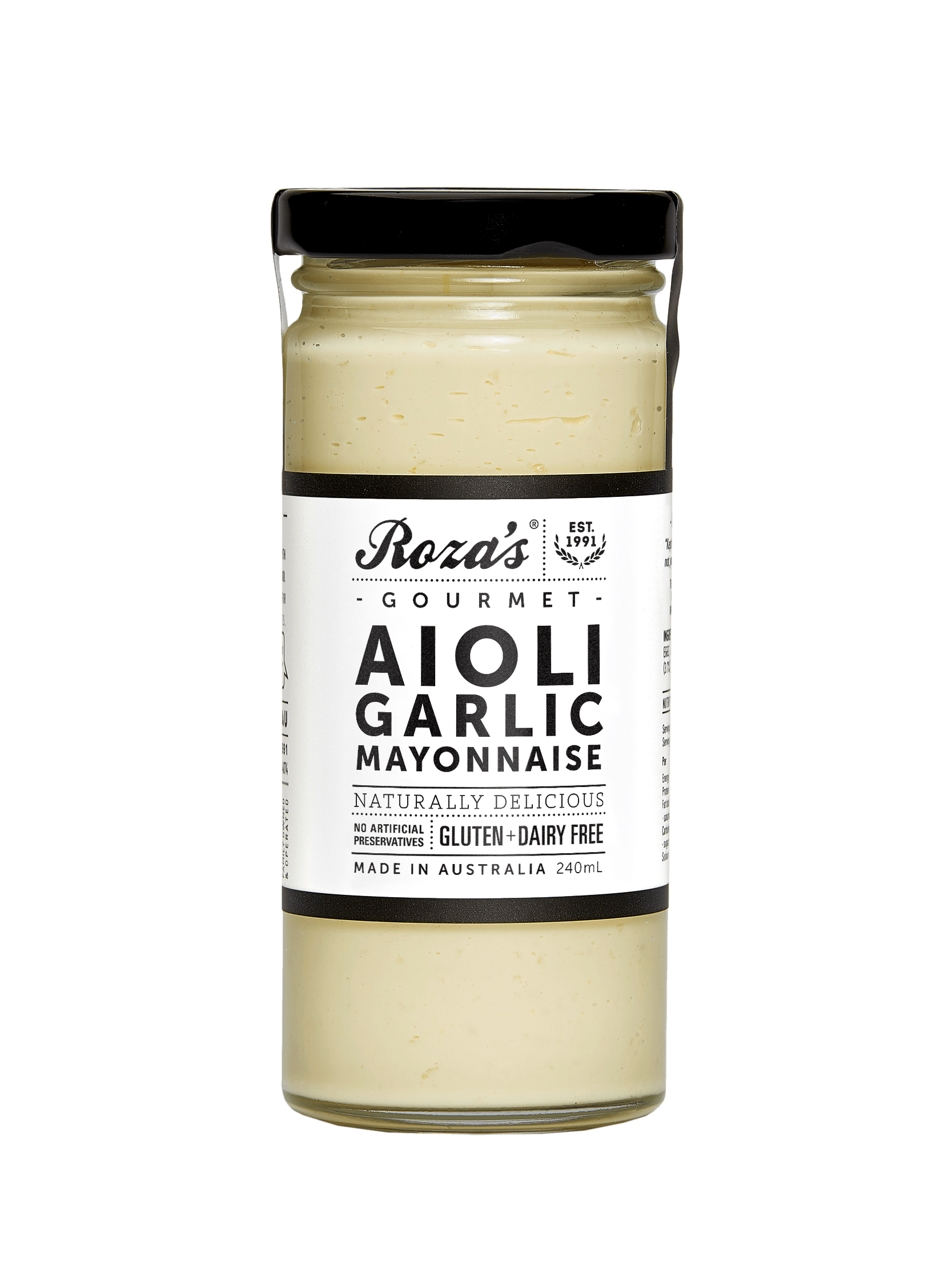 Roza's Gourmet Aioli Garlic Mayonnaise (GF) 240ml