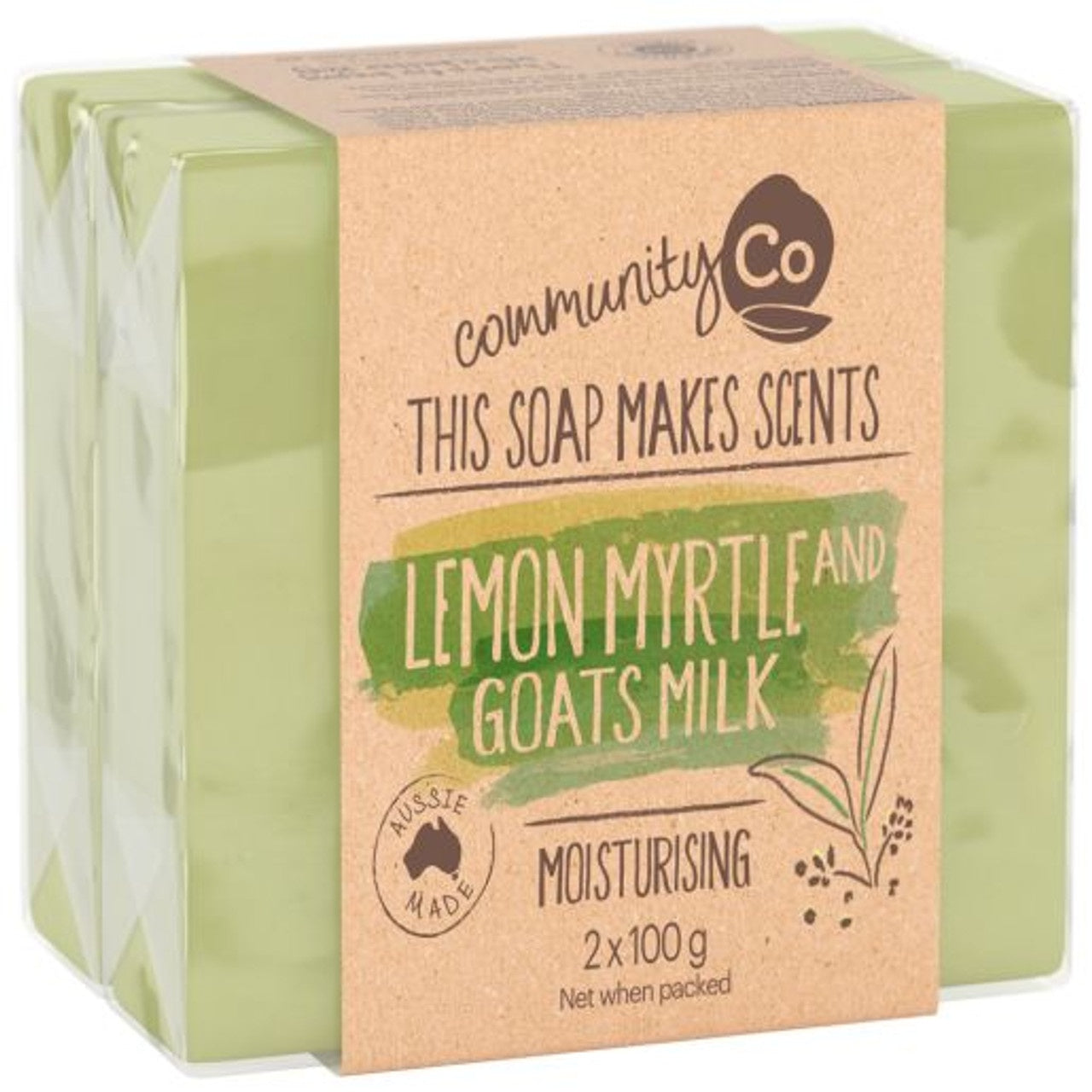 Community Co Lemon Myrtle & Goats Milk Soap 2pk x100g