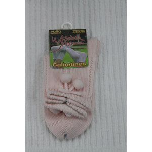 Ysabel Mora Lace Ankle High Sock with Pom Pom