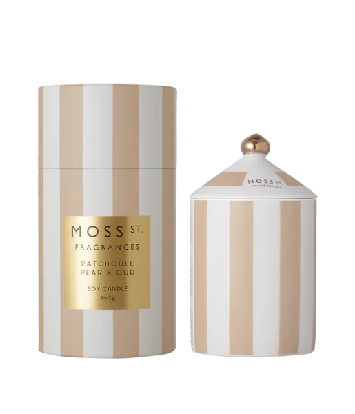 Moss St Ceramic Candle 360g Patchouli, Pear & Oud