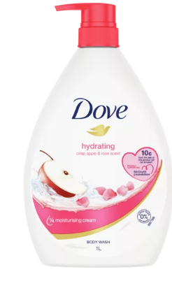Dove Bodywash Crisp Apple & Rose Hydrating 1L