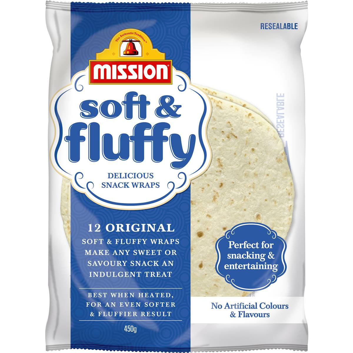 Mission Wraps Soft & Fluffy Original 12pk/450g