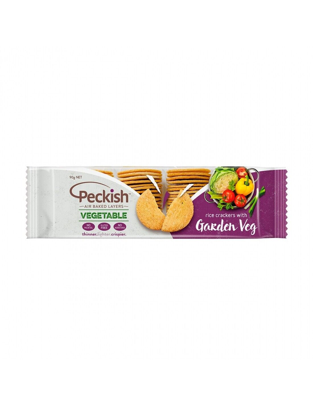 Peckish Rice Crackers Garden Veg 90g