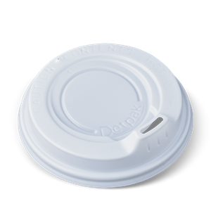 Detpak White Travel  Lid for Black Ripple Coffee Cup 100pk