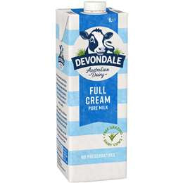 Devondale Full Cream Pure Milk UHT 1L **
