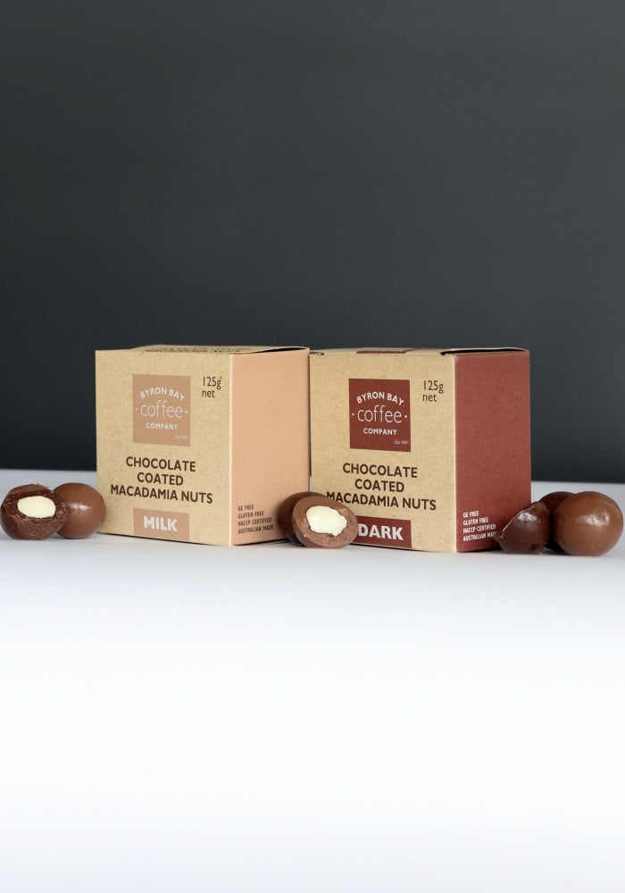 Byron Bay Coffee Company Dark Chocolate Macadamia Nuts 125g