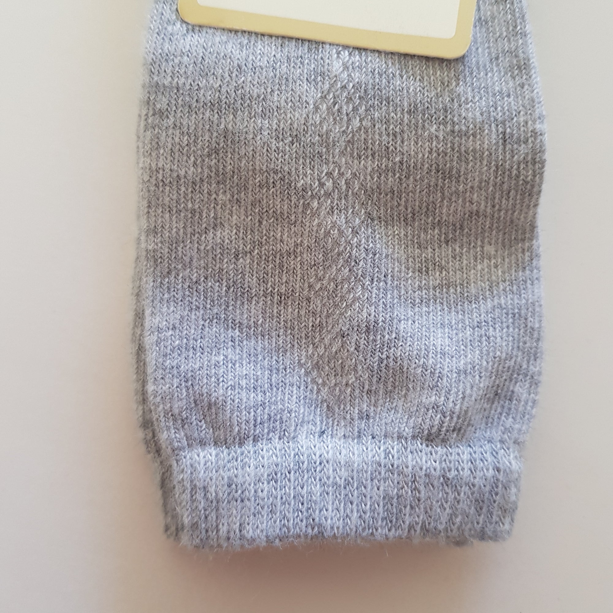 Ivory Italian Socks Kneehigh Diamond Weave (Grey Size 0/1)