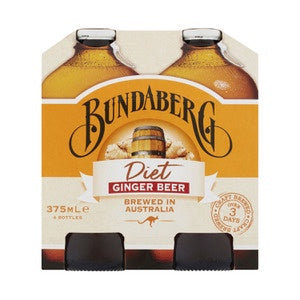Bundaberg Diet Ginger Beer 4 x 375ml *