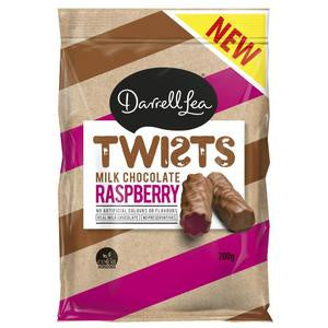 Darrell Lea Milk Choc Raspberry Twists 200g