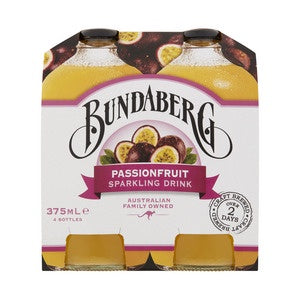 Bundaberg Passionfruit Sparkling Drink 4 x 375ml *