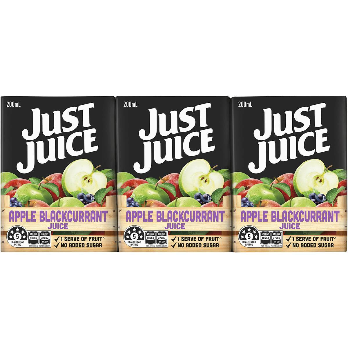 Just Juice Apple  Blackcurrant 6 x 200ml
