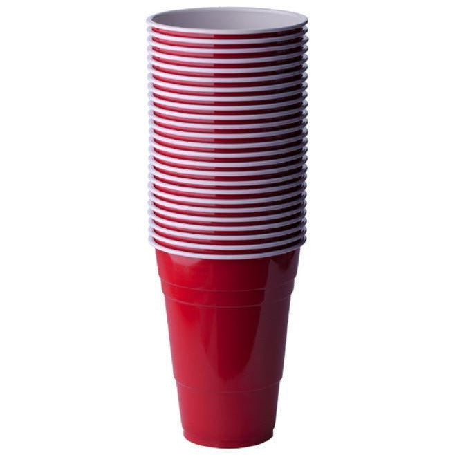 REDD Schooner Cups Red 425ml 25 Pack
