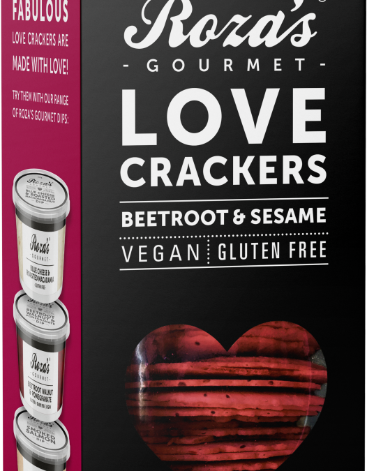 Roza's Gourmet Love Crackers Beetroot & Sesame GF 120g
