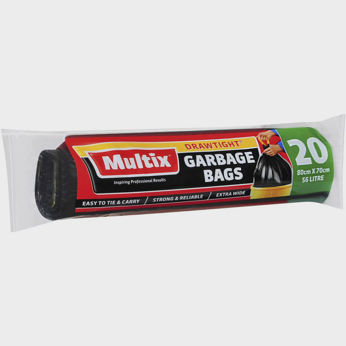 Multix Garbage Bags Drawtight 56L 20pk