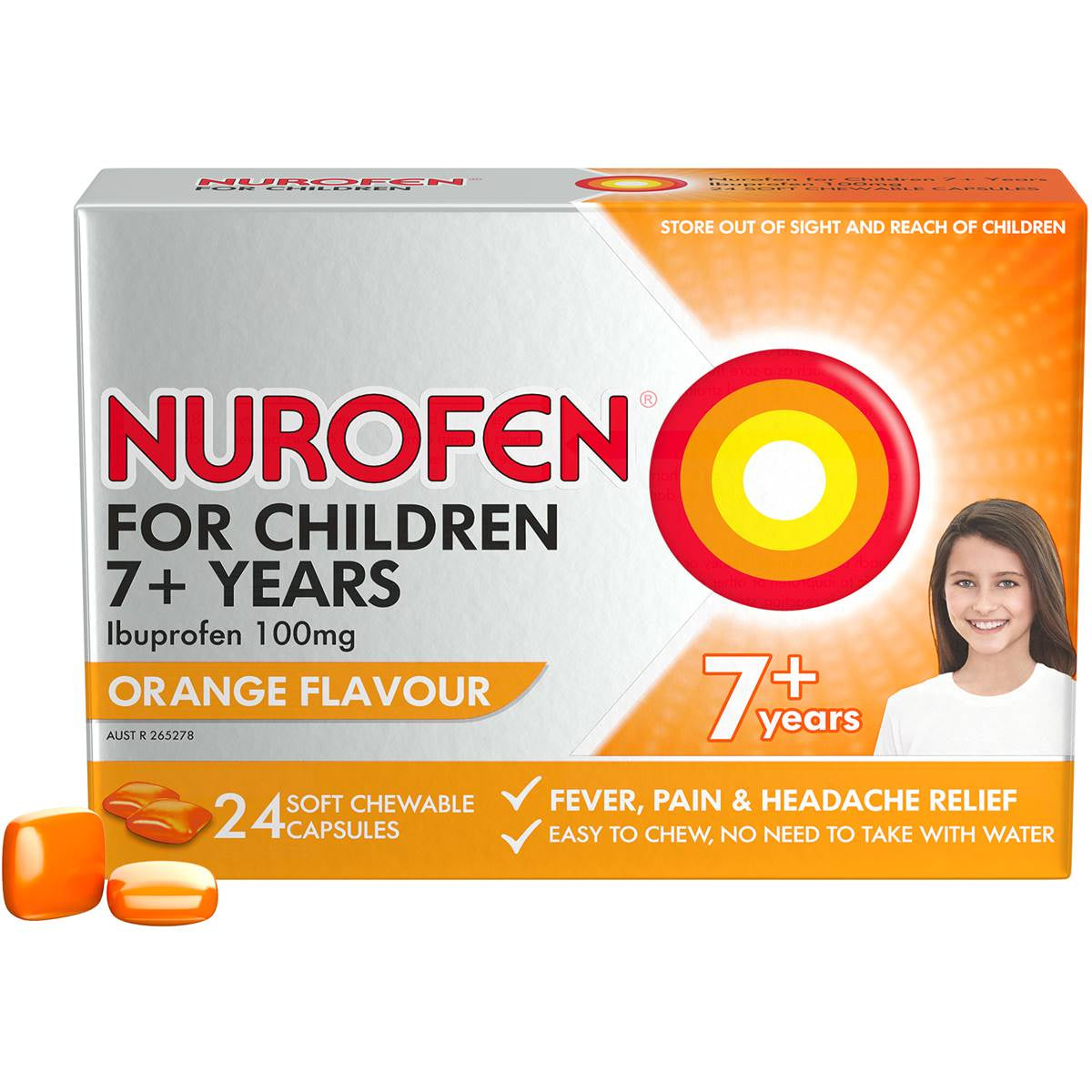 Nurofen For Children 7+ Yrs Chewable Ibuprofen Orange 24 Pack