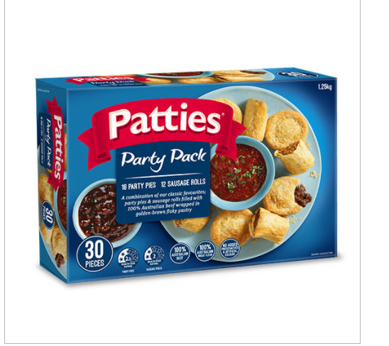 Patties Party Pack Pies & Sausage Rolls 30 Pieces 1.25kg
