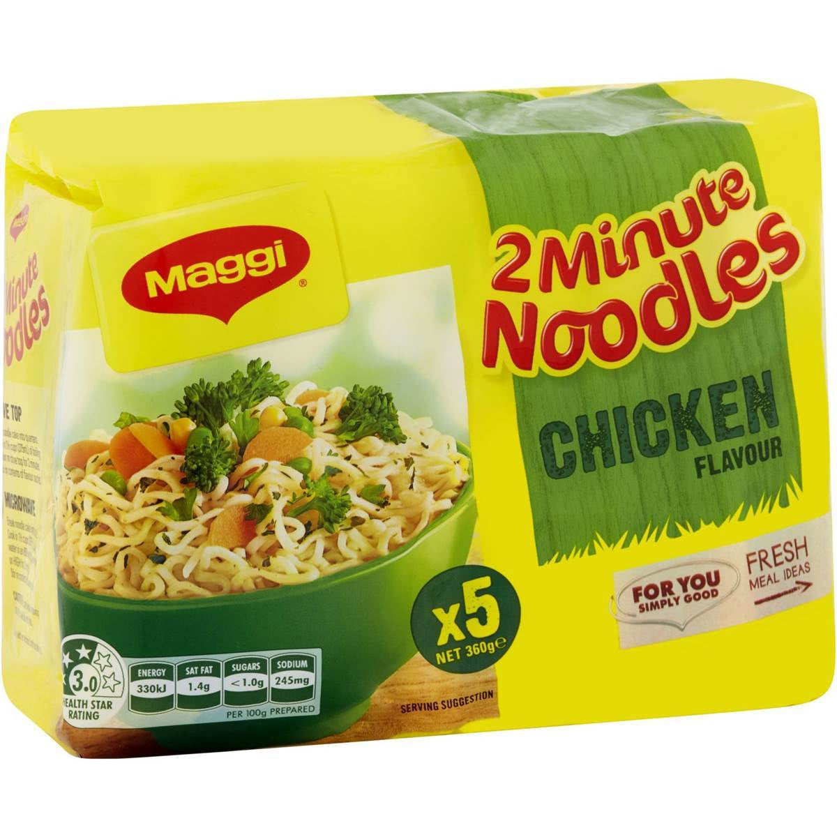 Maggi 2 Minute Noodles Chicken 360g 5pk **
