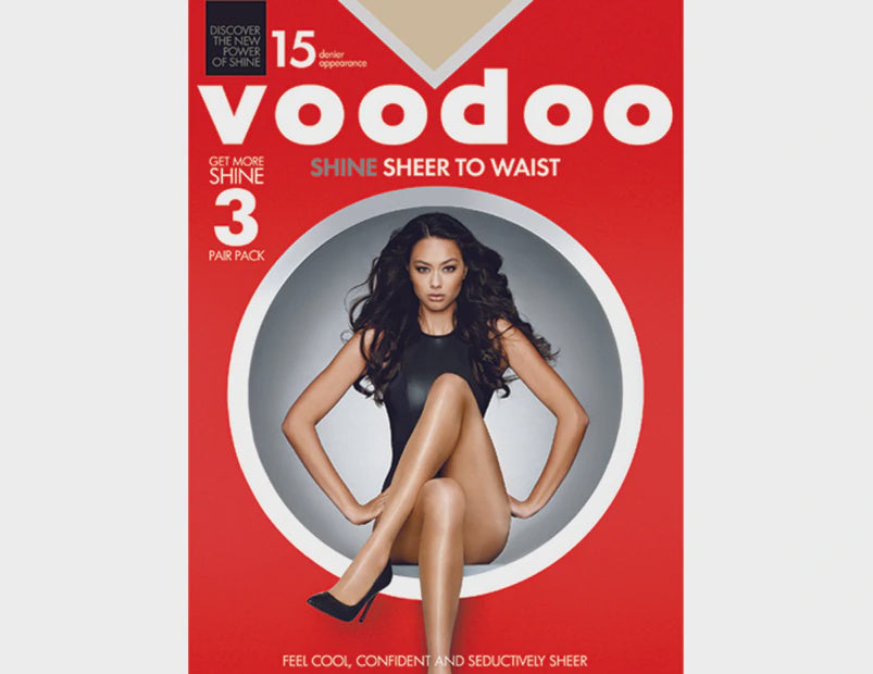 Voodoo Stockings 3pk Shine Sheer to Waist Jabou Tall