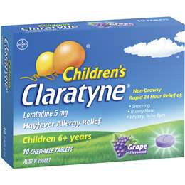 Claratyne Children's Hayfever Allergy Relief Antihistamine Tablets 10 Pk
