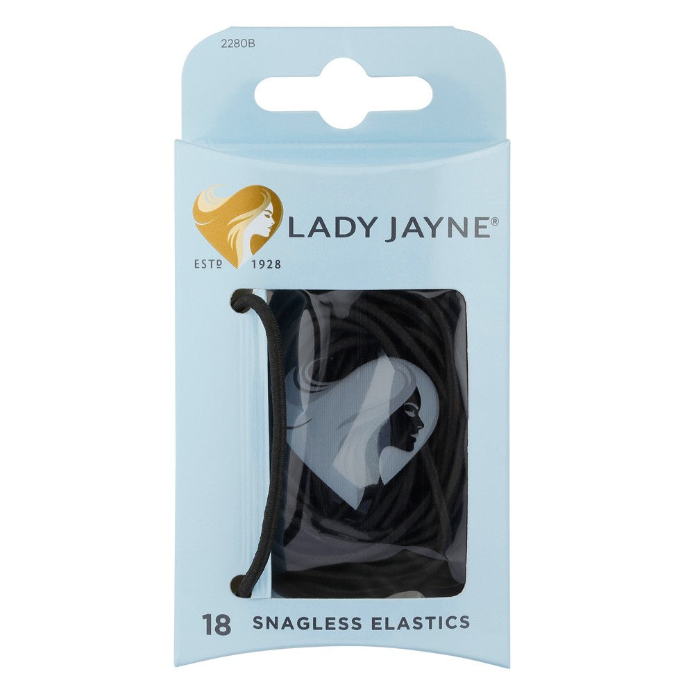Lady Jayne Snagless Black Hair Elastics 18 Pack