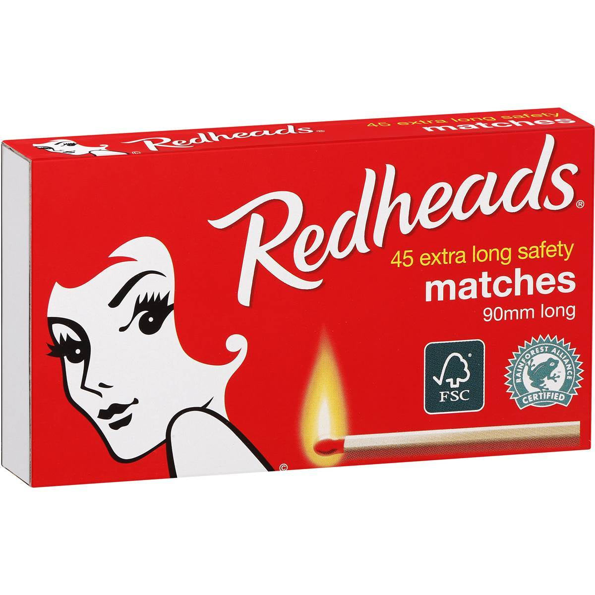 Redheads Matches Extra Long 45pk