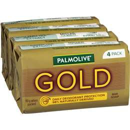 Palmolive Gold Bar Soap Daily Deodorant Protection 90g x 4 Pk
