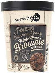 Community Co Triple Choc Brownie Ice Cream 1L