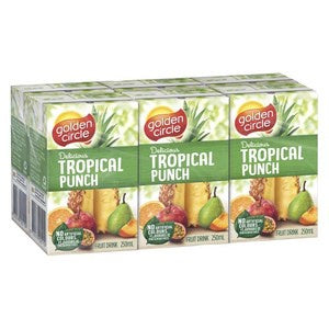 Golden Circle Juice Poppers Tropical 250ml 6pk