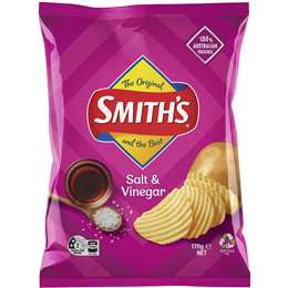 Smith's Salt & Vinegar Crinkle Cut Chips 170g **