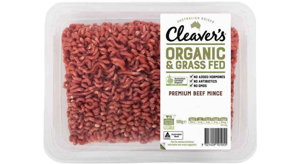 Cleavers Organic Premium Beef Mince 500g