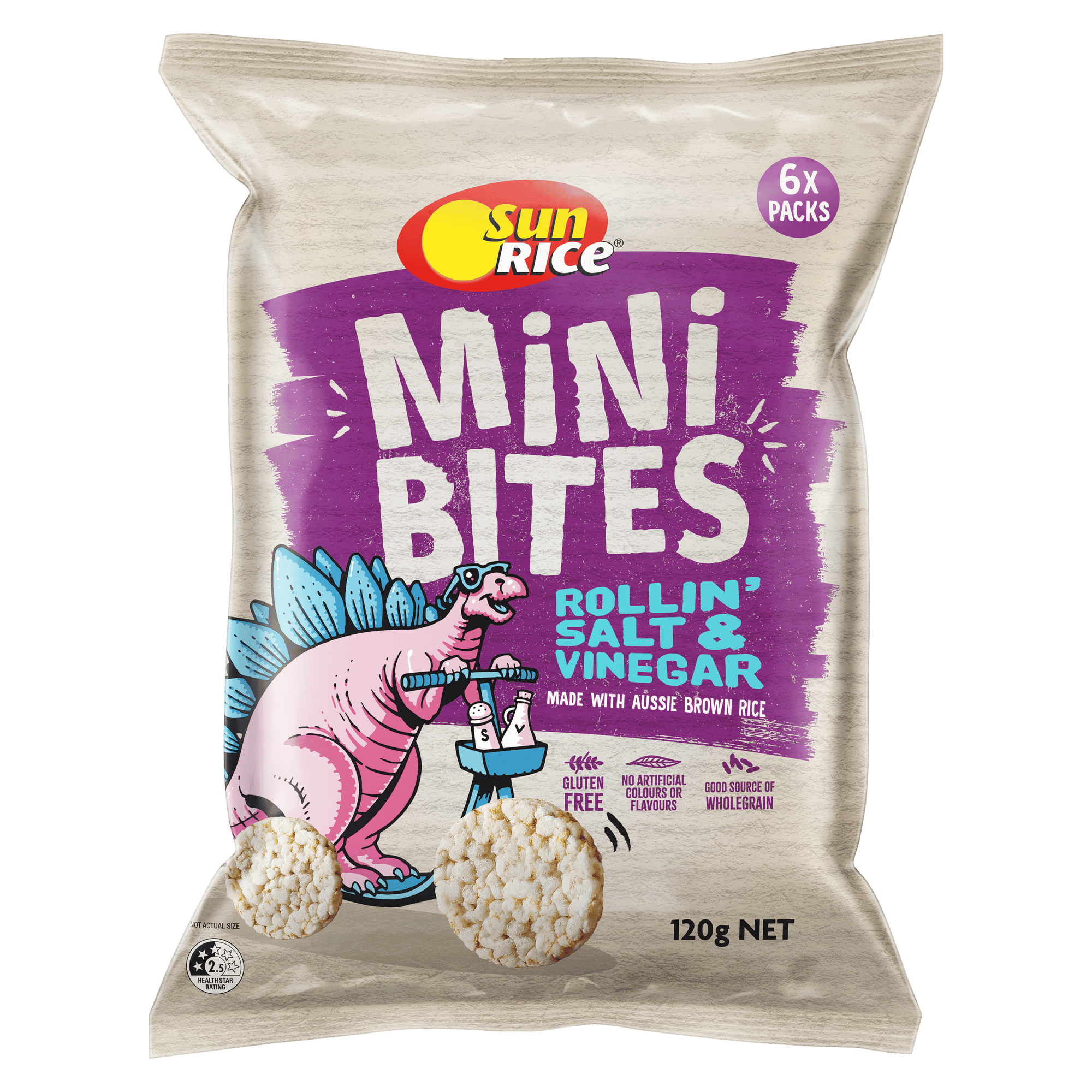 Sunrice Mini Bites Rollin' Salt & Vinegar 108g 6pk
