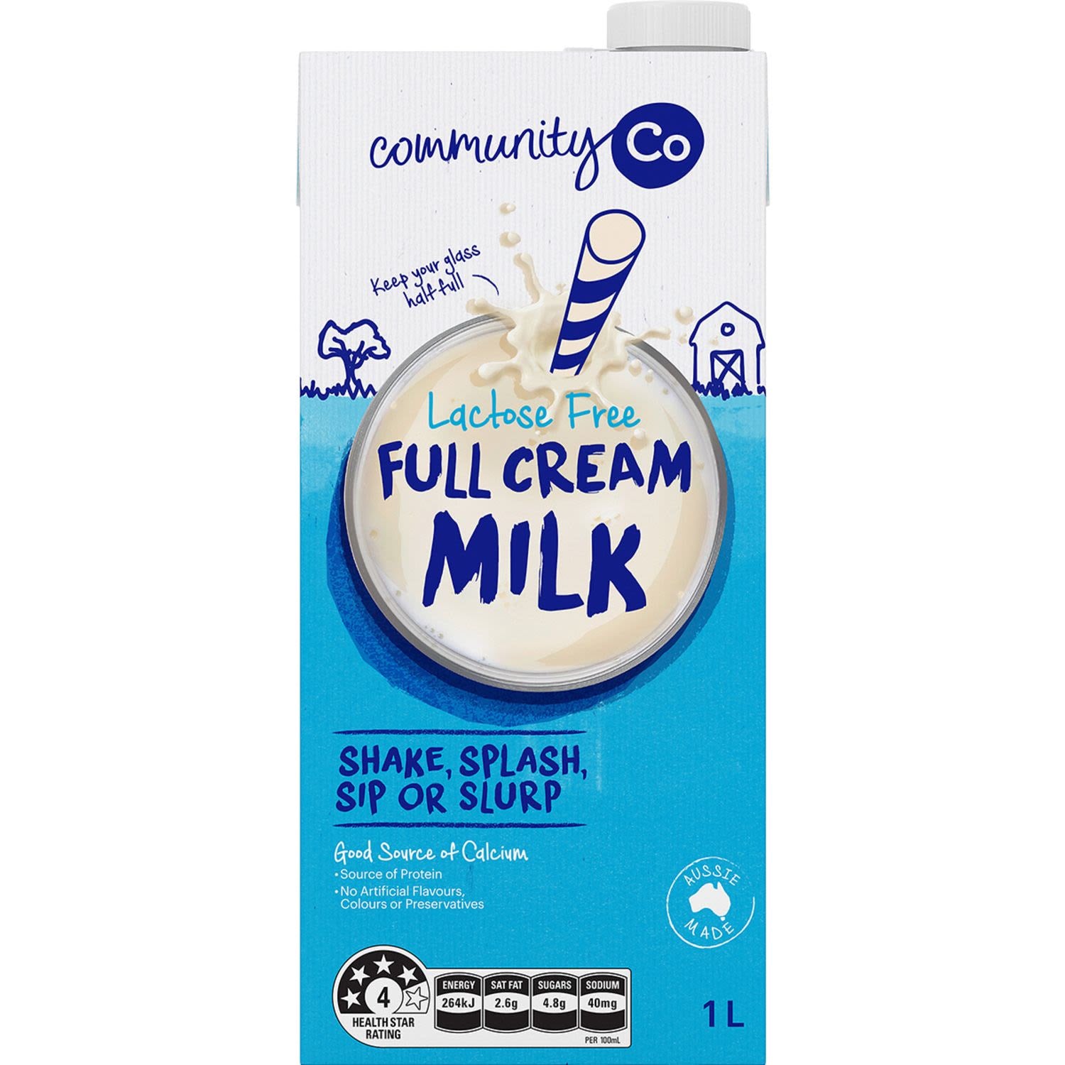 Community Co Lactose Free Full Cream Milk 1L
