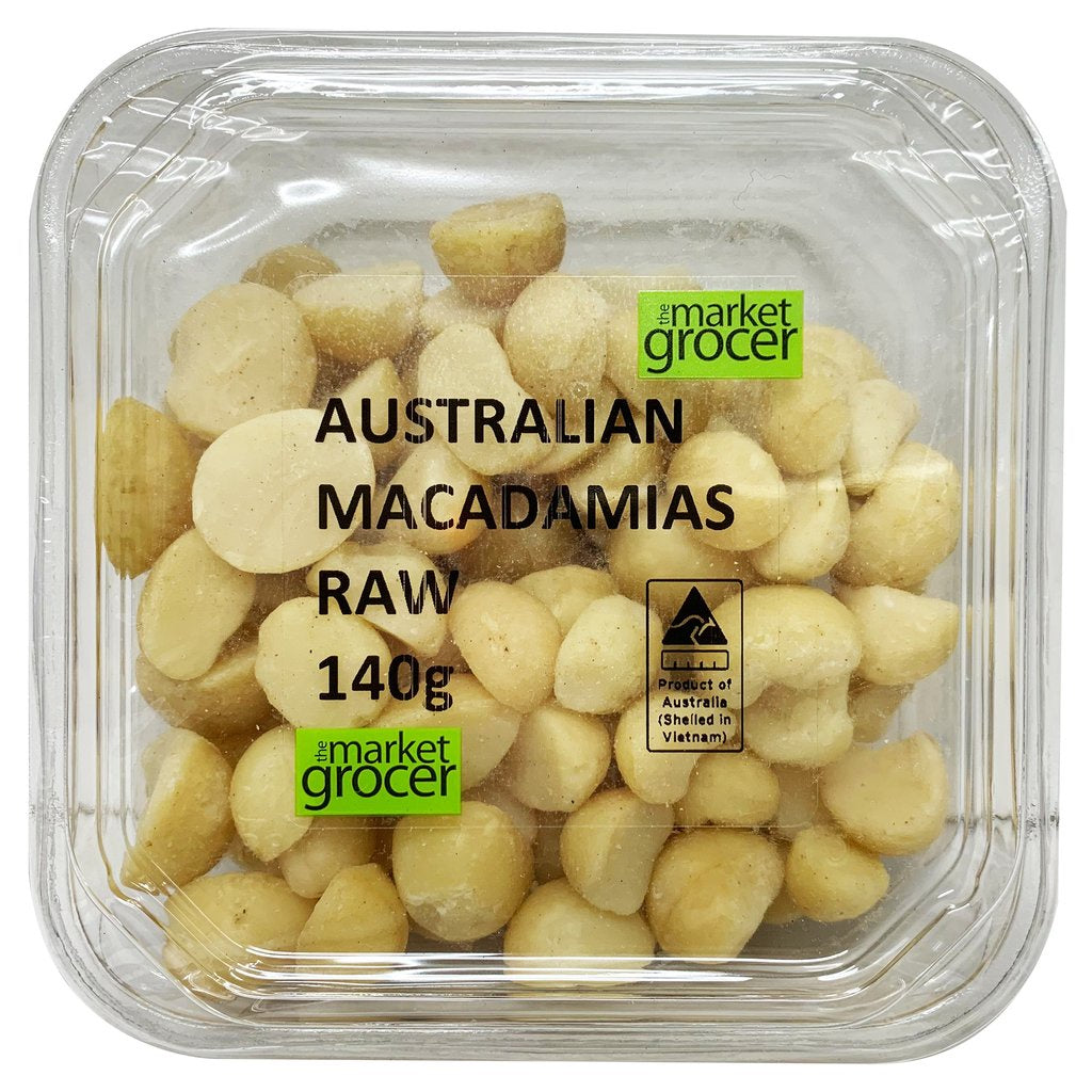 The Market Grocer Australian Macadamias Raw  Tub 140g