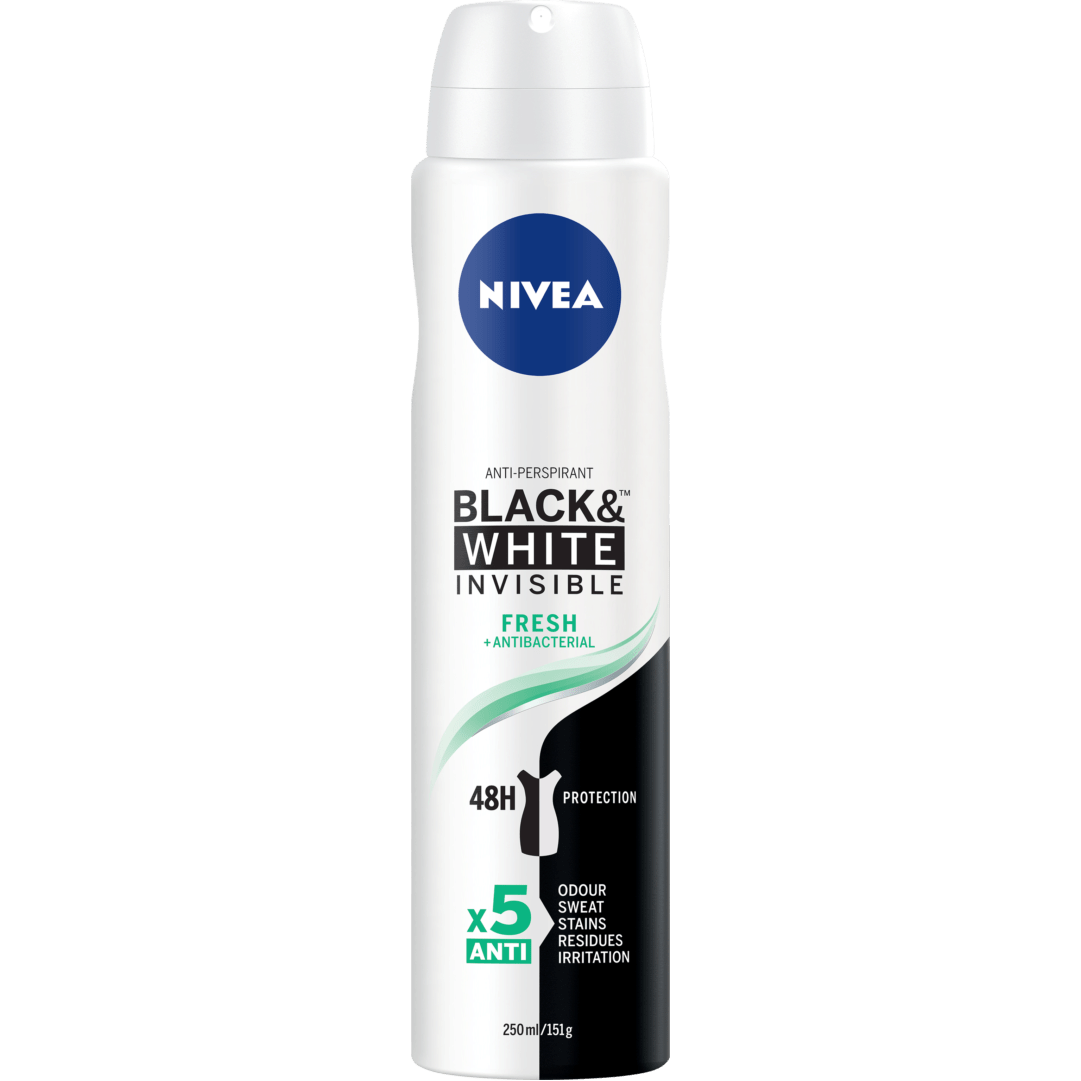 Nivea Invisible Black and White Clear Antiperspirant Deoderant 48Hr 250mL