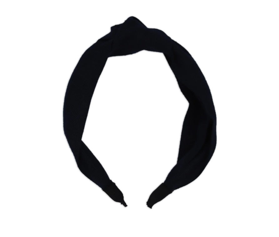 Black Linen Knot Headband
