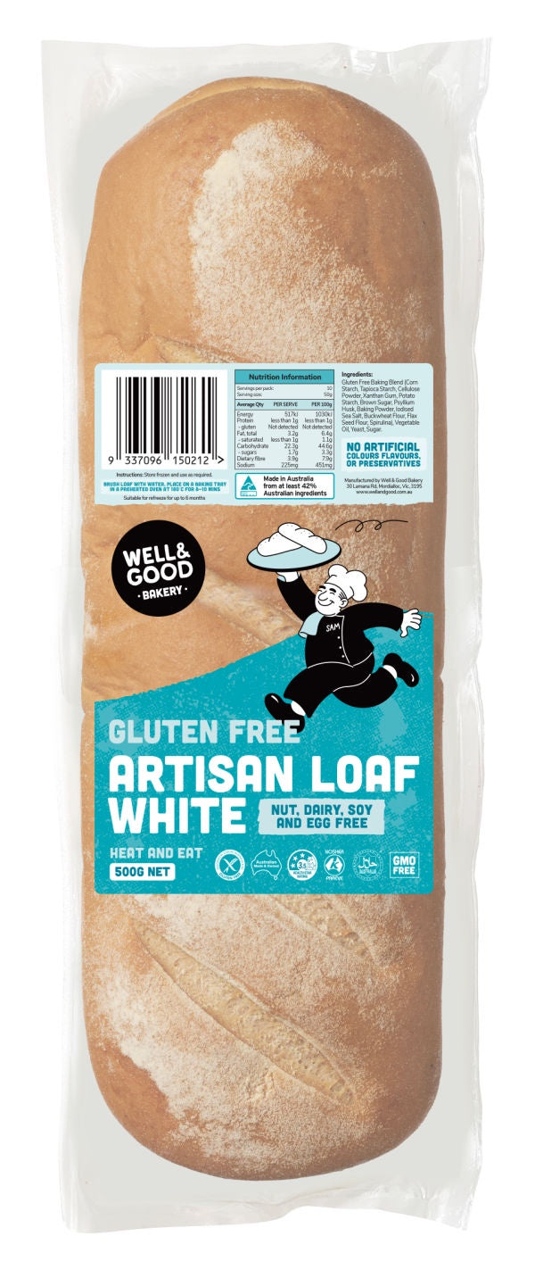 Well & Good Gluten Free Artisan Loaf White 500g