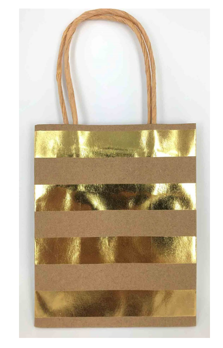 Gift Bag Gold Foil Stripe Small