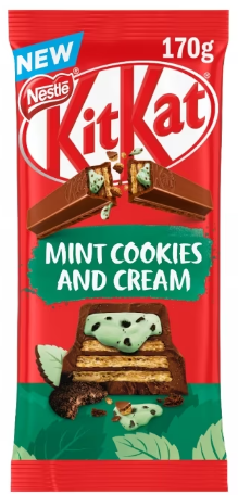 Nestle Kit Kat Mint Cookies & Cream Chocolate Block 170g