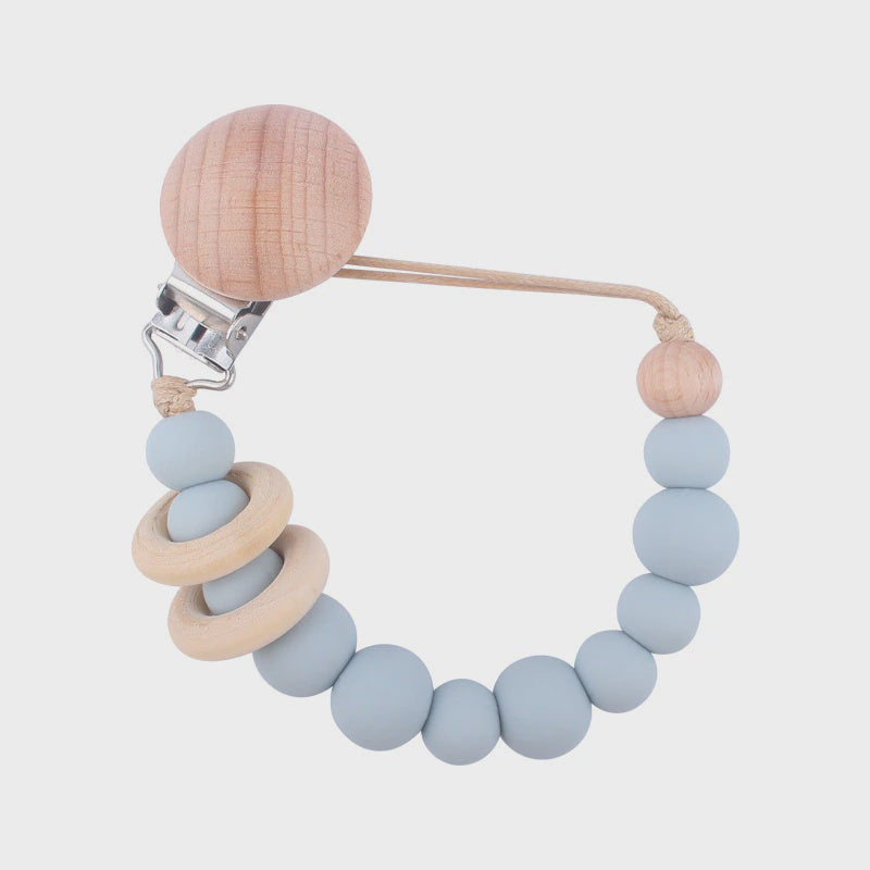 Bead Dummy Chain With Wood Rings - Light Blue