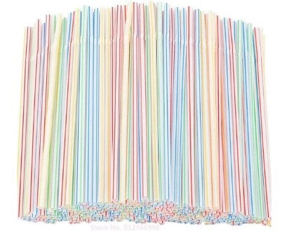 Straws Disposable Curved Craft Supplies 21cm pk100