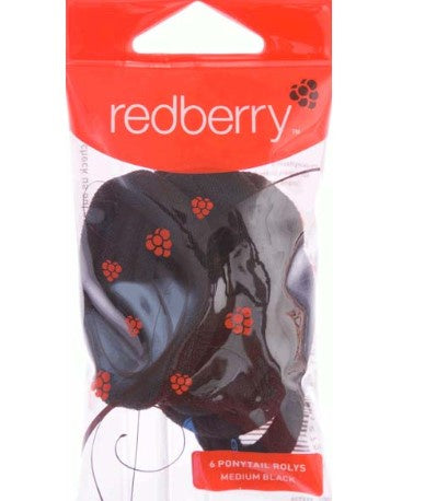 Redberry Pony Tail Soft Medium Black 6PK