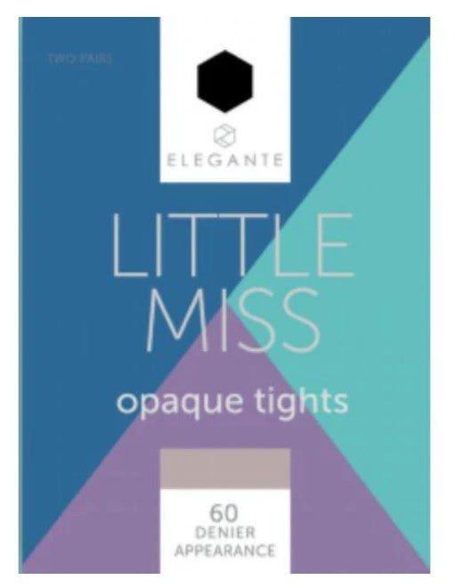 Elegante Little Miss Opaque Tights Black 60 Denier 7/8 Yr 2 Pack