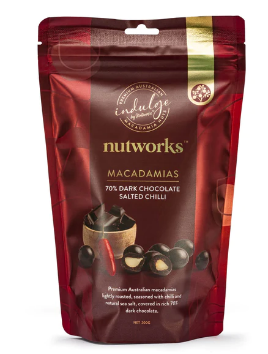 Nutworks Macadamis 70% Dark Chocolate Salted Chilli 200g