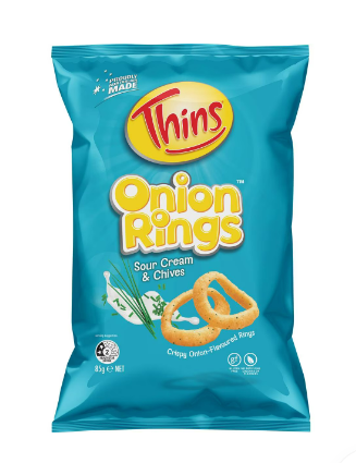 Thins Onion Rings Sour Cream & Chives 85g