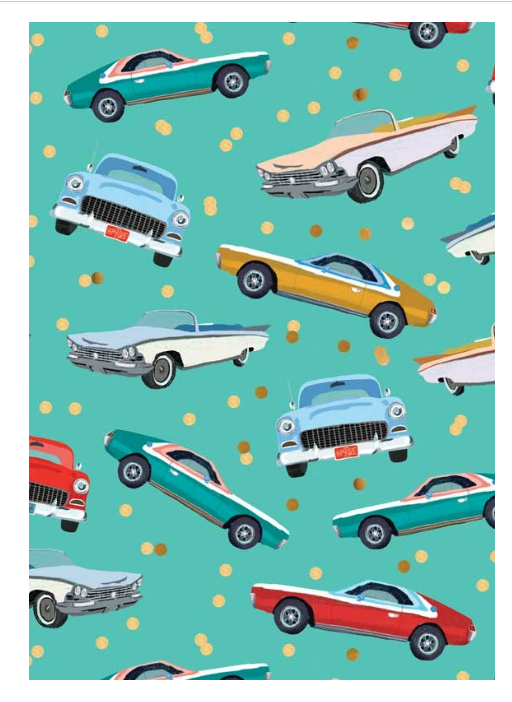 Wrapping Paper Vintage Cars