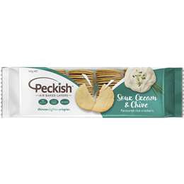 Peckish Rice Crackers Sour Cream & Chives 90g