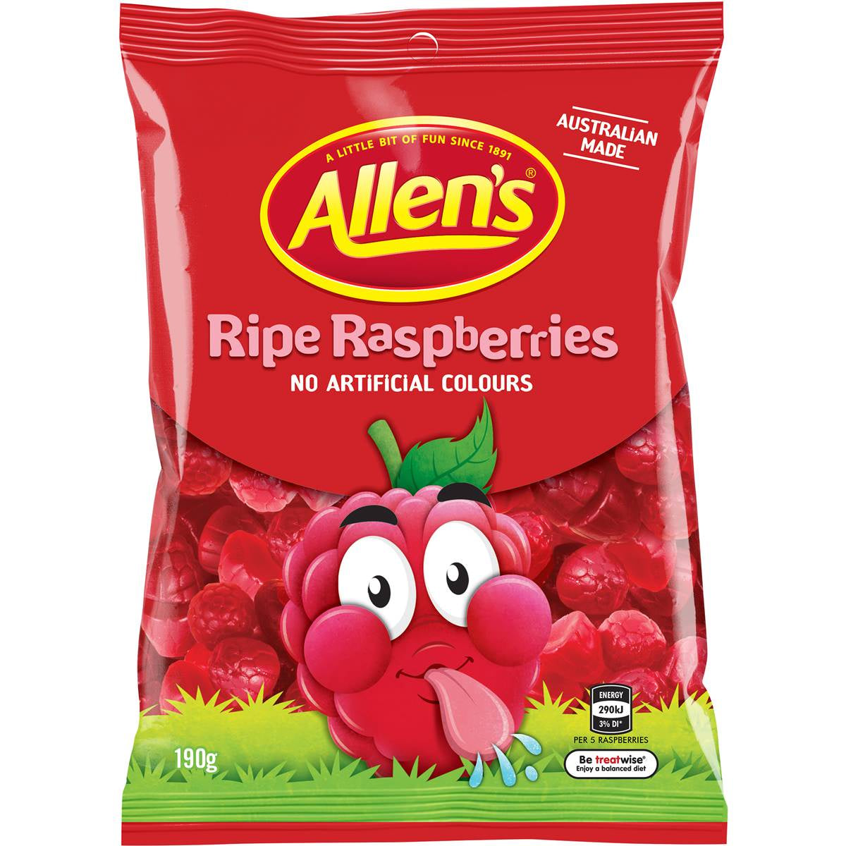 Allen's Ripe Raspberries Lollies Bag 190g