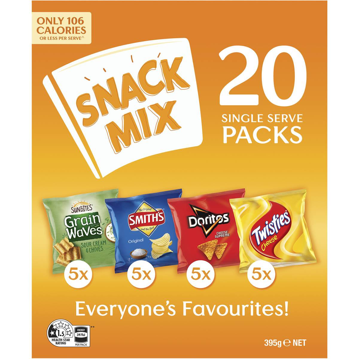 Smith's Chips Multipack Snack Mix 20 Pack 395g *