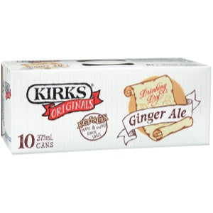 Kirks Soft Drink Dry Ginger Ale Cans 10 x375ml